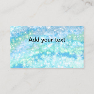 Simple sky blue glitt sparkle stars add your text business card