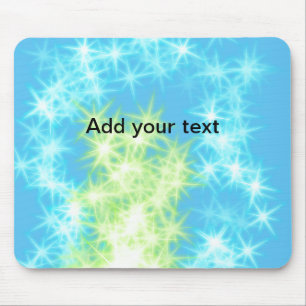 Simple sky blue glitt sparkle stars add your text mouse pad
