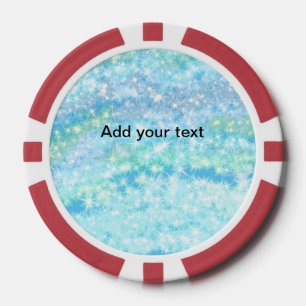 Simple sky blue glitt sparkle stars add your text poker chips