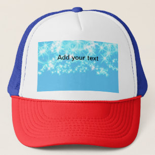 Simple sky blue glitt sparkle stars add your text trucker hat