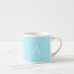 Simple Sky Blue Monogram Espresso Cup<br><div class="desc">Thank you for your purchase!</div>