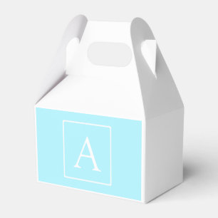 Simple Sky Blue Monogram Favour Box