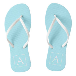 Simple Sky Blue Monogram Jandals