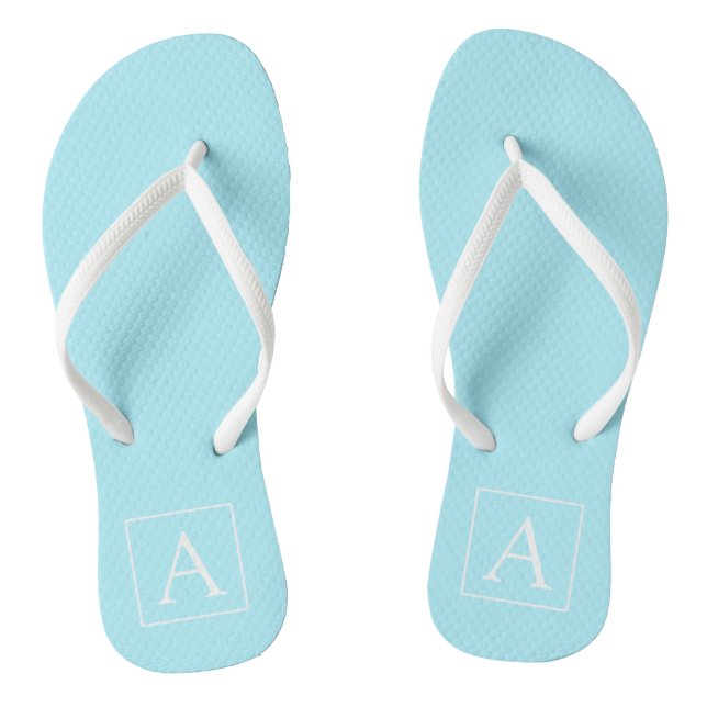 Simple Sky Blue Monogram Jandals (Footbed)