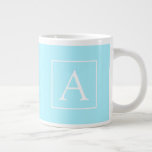 Simple Sky Blue Monogram Large Coffee Mug<br><div class="desc">Thank you for your purchase!</div>
