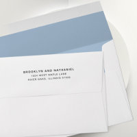 Simple Sky Blue Return Address Lined Envelope