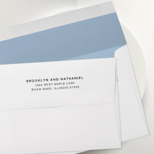 Simple Sky Blue Return Address Lined Envelope