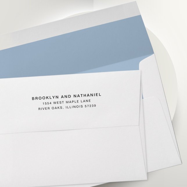Simple Sky Blue Return Address Lined Envelope (Creator Uploaded)