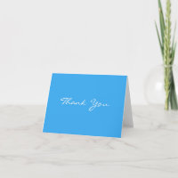 simple sky blue thank you card