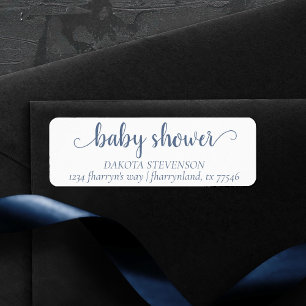 Simple Slate Script   Dusty Blue Return Address