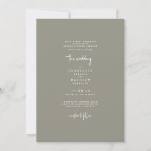 Simple & Sleek Both Sets Parents Khaki Invitation