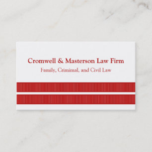 Simple Sleek Stripes Business Card, Red Card