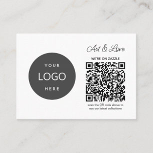 Simple Small Business Card With QR Code Store Name