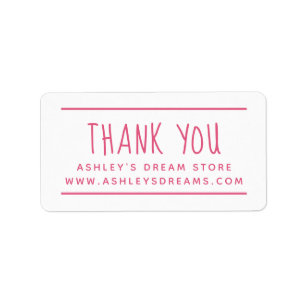 Simple Small Business Hot Pink Thank You Sticker