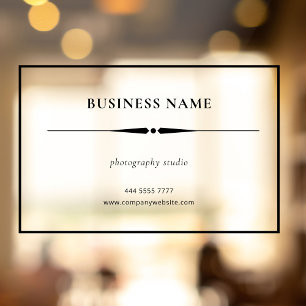 Simple Small Business Name Black Frame Transparent