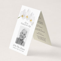 Simple Small Funeral Memorial Prayer Photo Card