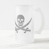 Simple Smiling Pirate Skull with Crossed Swords