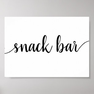 Simple Snack Bar   Black Script Any Event Sign