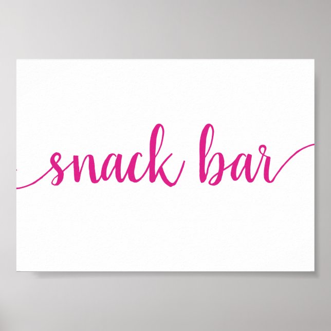 Simple Snack Bar | Hot Pink Any Event Sign (Front)