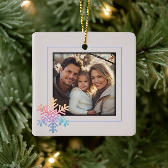 Simple Snowflake Ceramic Ornament (Tree)