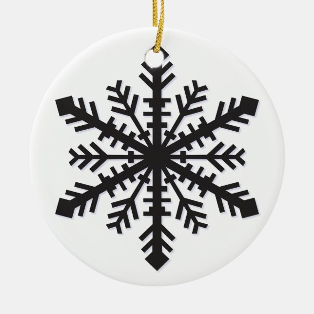 Simple Snowflake Ceramic Tree Decoration (Front)