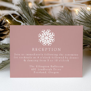 Simple Snowflake Dusty Rose Wedding Reception Enclosure Card