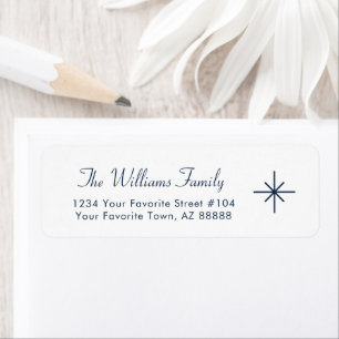 Simple Snowflake Elegant Typography Return Address