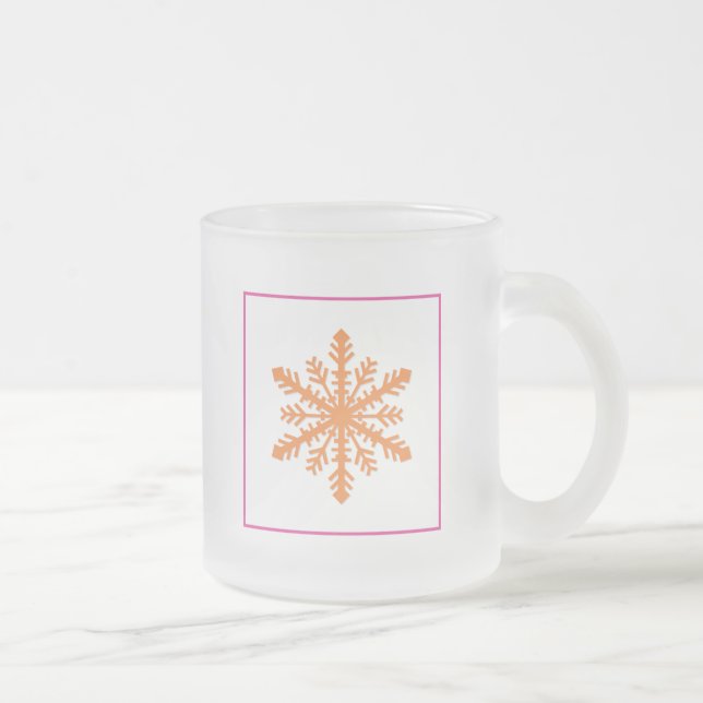 Simple Snowflake Frosted Glass Coffee Mug (Right)