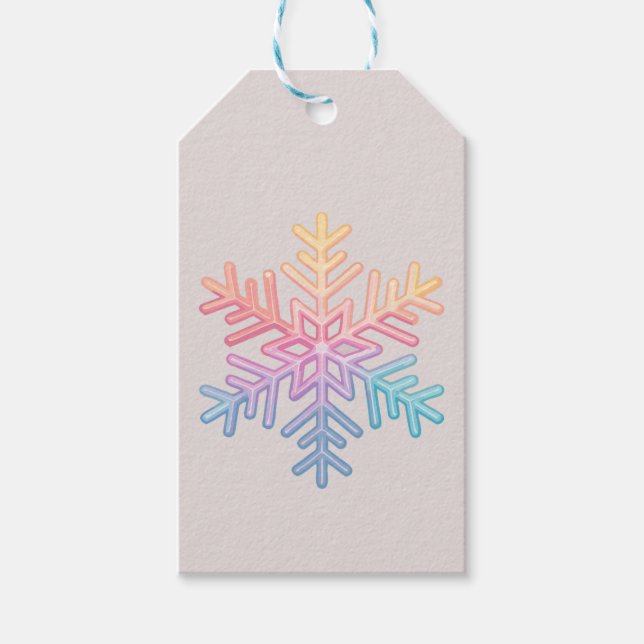 Simple Snowflake Gift Tags (Front)