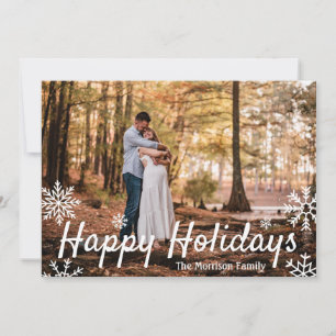 Simple Snowflake Happy  Holiday Card