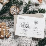 Simple Snowflake Minimal Holiday Postcard<br><div class="desc">Simple Snowflake Minimal</div>