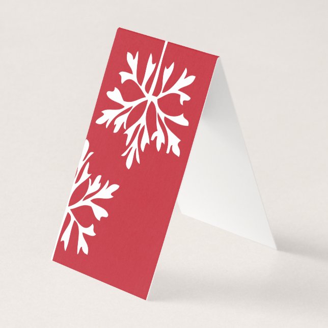 Simple snowflake on the red background (Front)