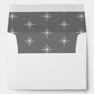 Simple Snowflake Pattern Grey White Envelope