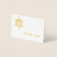 Simple Snowflake Starburst Thank You Gold