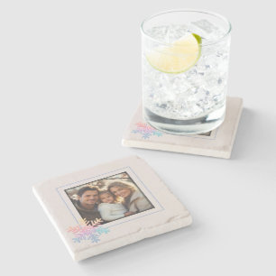 Simple Snowflake Stone Coaster