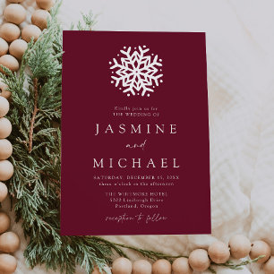 Simple Snowflake Wine Wedding Invitation