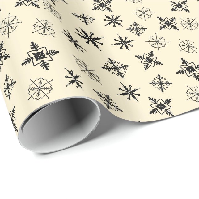 Simple Snowflakes Xmas Wrapping Paper (Roll Corner)