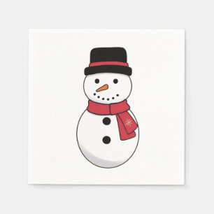 Simple Snowman Christmas Holiday Napkins