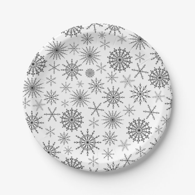Simple Snowstorm Paper Plate (Front)