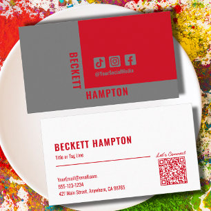 Simple Social Media QR Code Business Card