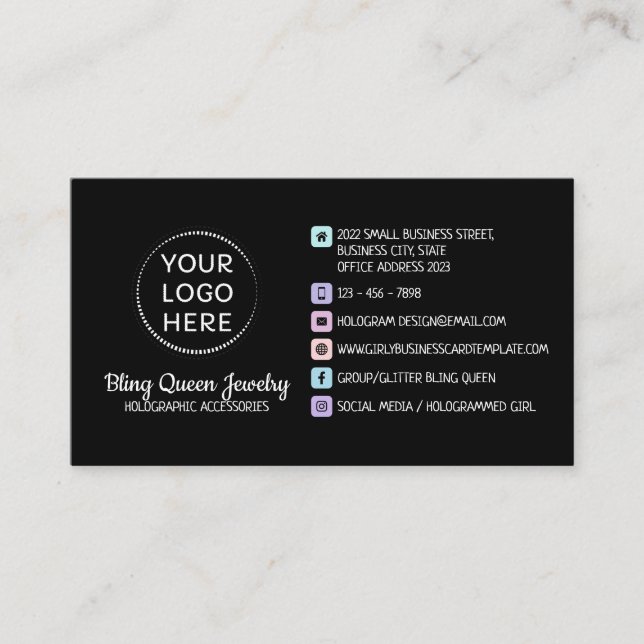 Simple Social Media Script Generic Business Card (Front)