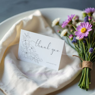 Simple Soft Floral Script Thank You for Couples Card