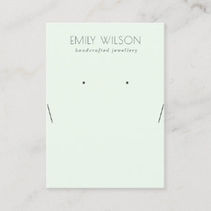 Simple Soft Green Aqua Necklace Earring Display Business Card