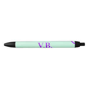 Simple solid color add name text monogram black ink pen
