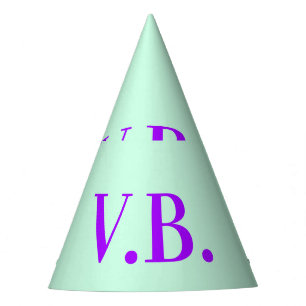 Simple solid color add name text monogram party hat