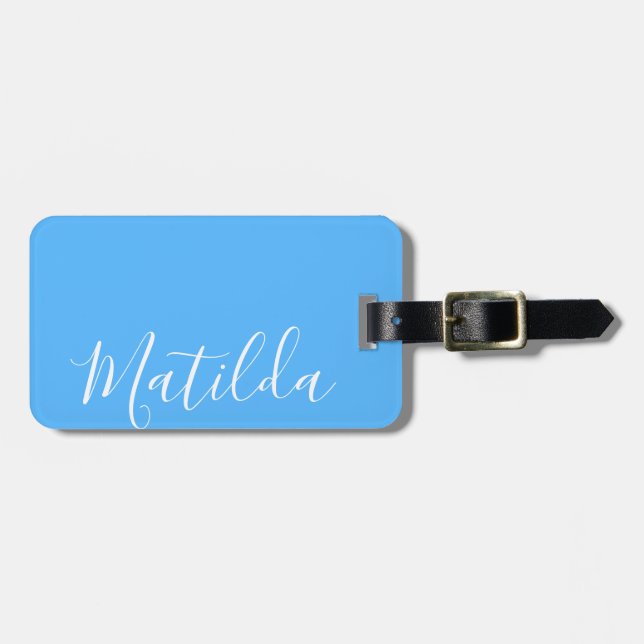 Simple Solid color Neon Personalized Name Luggage Tag (Front Horizontal)