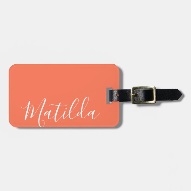 Simple Solid color Neon Personalized Name Luggage Tag (Front Horizontal)