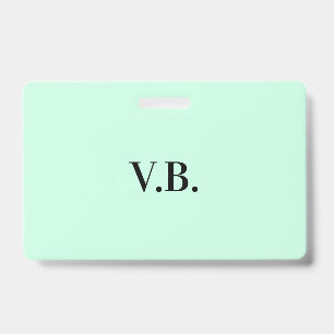 Simple solid colour add name text monogra ID badge
