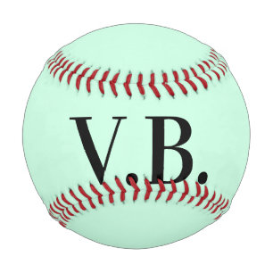 Simple solid colour add name text monogram baseball