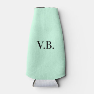 Simple solid colour add name text monogram bottle cooler